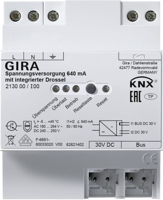 Gira Alimentation KNX 640mA avec inductance REG 213000 (213000)