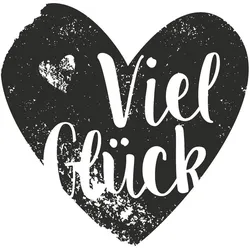 3x Heyda, Stempel, Motivstempel rund 'Viel Glück' 3,2cm