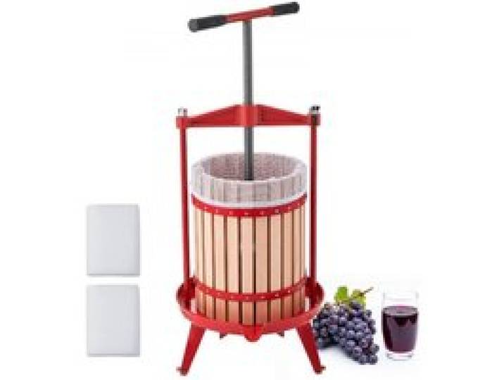 VEVOR Manuelle Beerenpresse 18 L, Weinpresse und Obstpresse für Äpfel, Weintrauben, Orangen und Gemüse, Korb aus Massivem Buchenholz, Apfelpresse mit 2 Filterbeuteln & T-förmigem Griff, Saftpresse