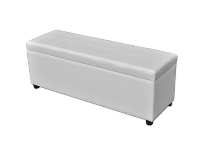 9495MARKET- Banc long de rangement Bois BlancMeubles Bancs Bancs coffres Taille:118 x 38 x 45 cm