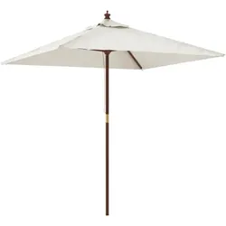 Helloshop26 - Gartenschirm mit Holzstange 198 x 198 x 231 cm sandfarben 02_0008353