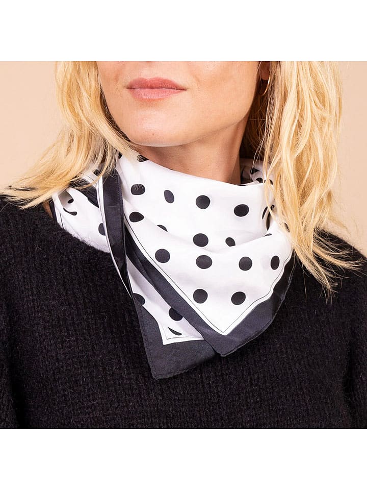 MENTHE À L'O Schal in Weiß/ Schwarz - (L)70 x (B)70 cm - onesize