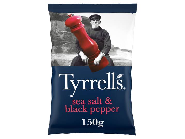 TYRRELL'S chips au sel de mer &amp; poivre noir 150g