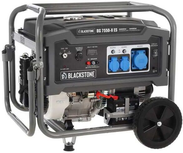Blackstone BG 7550-X ES - Benzin-Stromerzeuger mit Rädern und AVR-Regelung 5.4 kW - Dauerleistung 5 kW - 230V