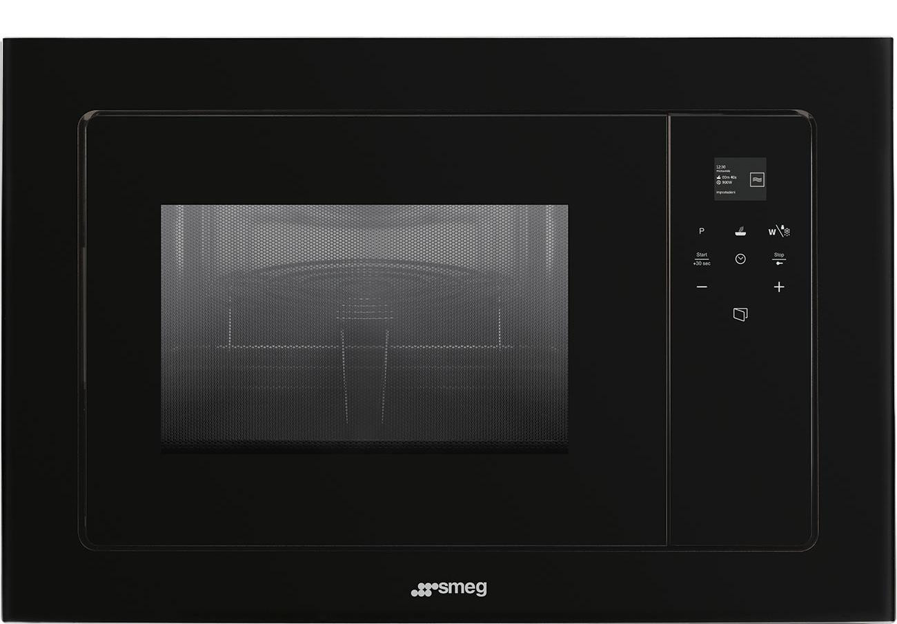 Smeg FMI120B3 Inbouw combimagnetron met grillfunctie, 20 liter, Zwart