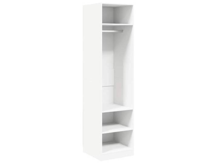 Schrank Weiß 50x50x200 cm mit Einlegeböden und Stangen, Material 3 Fächer, großes Fach, Kleiderstange, leichte Reinigung, einfache Montage
