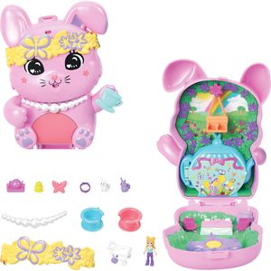 Polly-Pocket Spielset JCR40, ab 4 Jahre, Teeparty-Häschen-Schatulle, 13 Teile