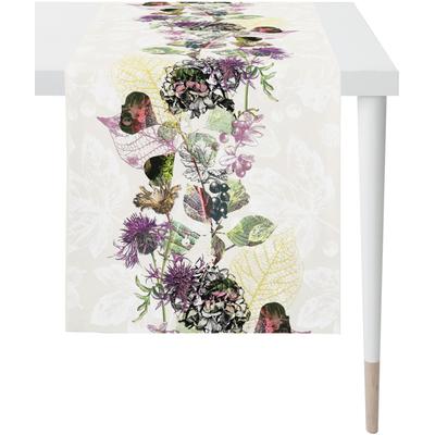 Tischläufer APELT "2714 Herbstzeit, Herbstdeko, Herbst", bunt (natur, aubergine, grün, bunt), B:46cm L:140cm, Baumwolle, Tischdecken, Digitaldruck