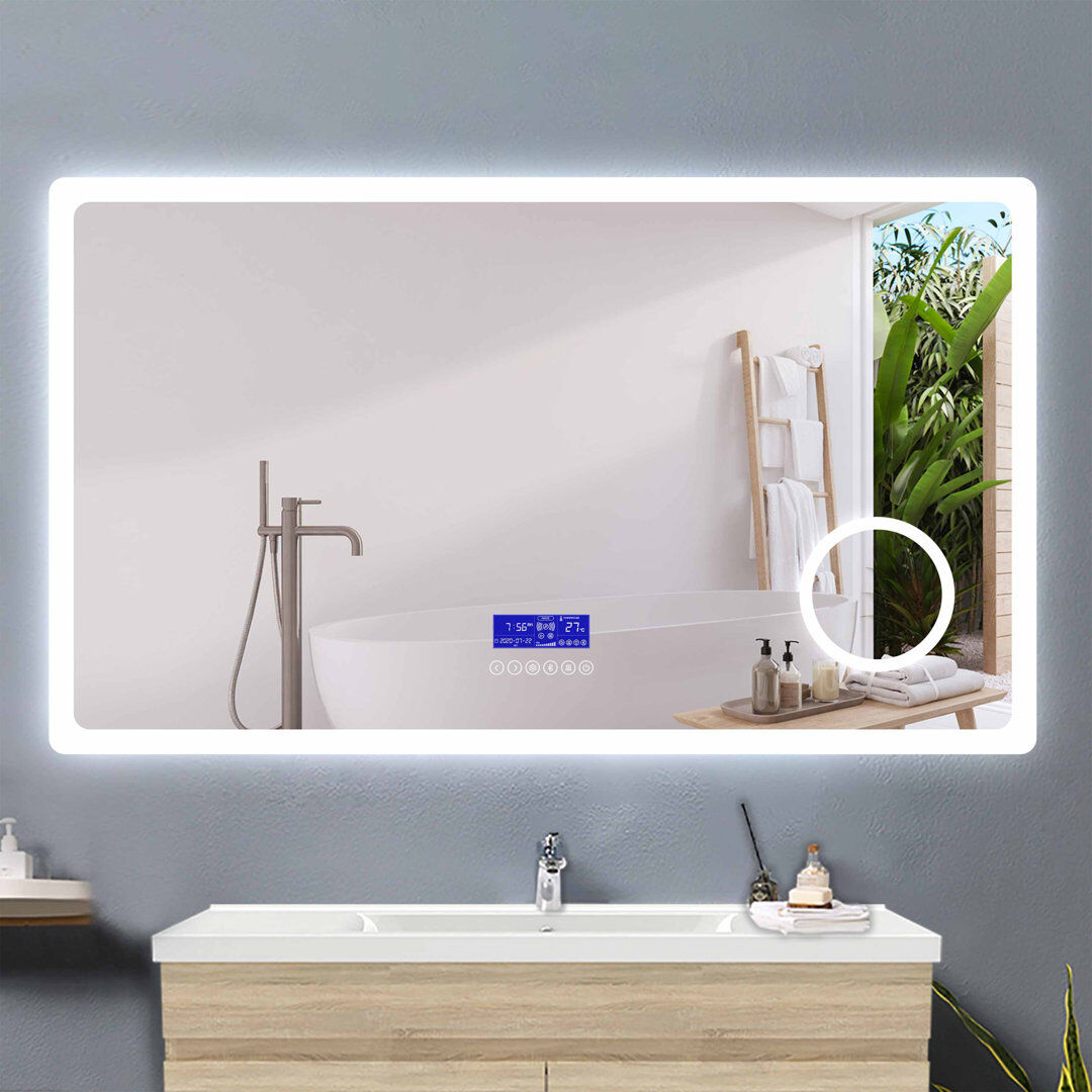 Ivy Bronx Cherel Rectangle Wall Mirror Set White 60cm x 100cm