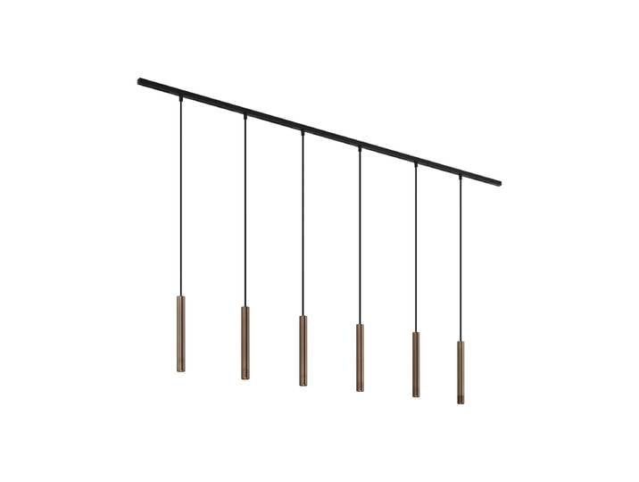 Système d'éclairage sur rail moderne avec 6 suspensions bronze