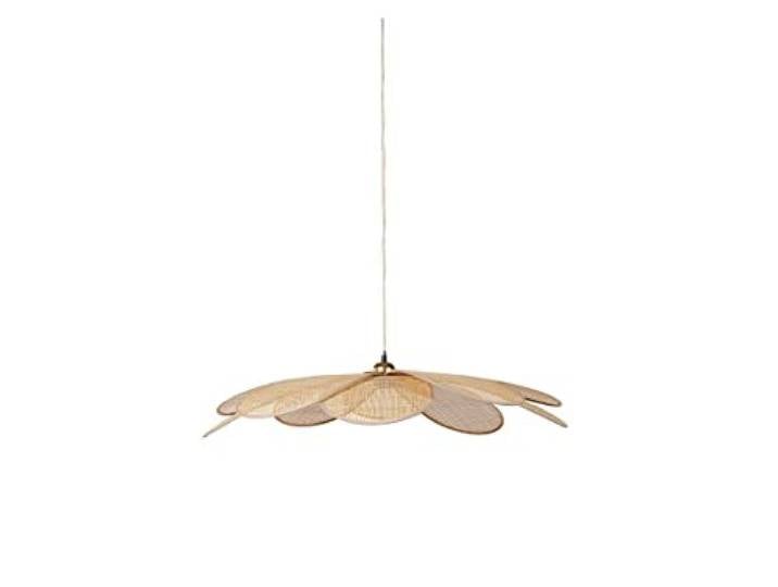 Ostaria 36192 - Plafonnier en bambou\, Suspension Grande Margaux en bambou - diamètre 90 cm - couleur naturelle - Plafonnier d'intérieur E27 pour salle à manger\, salon\, chambre