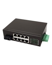 ROLINE Industrie Switch nicht verwaltet 7 x 10/100 + 1 x 100Base-FX + 1 x Shared an DIN-Schiene montierbar (21.13.1152)