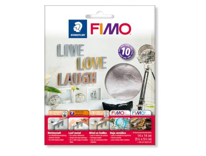 STAEDTLER FIMO 8781 Bladmetaal – Zilver, 10 vellen