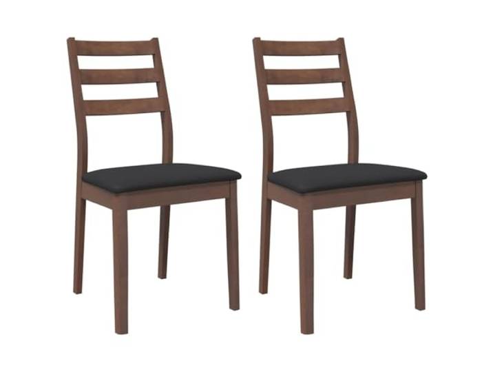 HKLGBVCR Esszimmerstühle mit Kissen, 2 Stück, Braun, Massivholz Massives Gummibaumholz, inklusive Kissen, ergonomische Rückenlehne, Esszimmer, Wohnzimmer, Essen, Entspannung