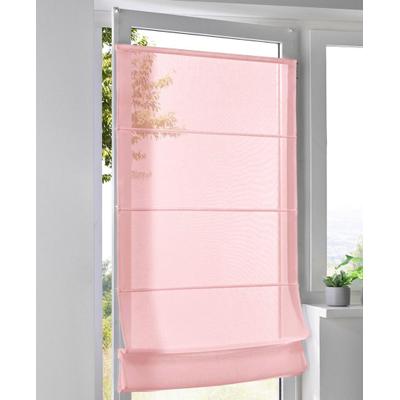 Raffrollo KUTTI "Brondby Move" Gr. 7, rosa (rosé), B:90cm H:130cm, Obermaterial: 100% Polyester, Raffrollos, Klemmfix, Klemmträger, halbtransparent, uni, Basic, pflegeleicht
