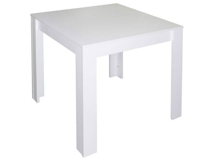 Livetastic Esstisch, Weiß, quadratisch, Säule, 75x80x80 cm, ausziehbar, Esszimmer, Tische, Esstische, Esstische quadratisch