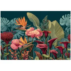 FOTOTAPETE Blumen Blätter Grün 150x105 cm