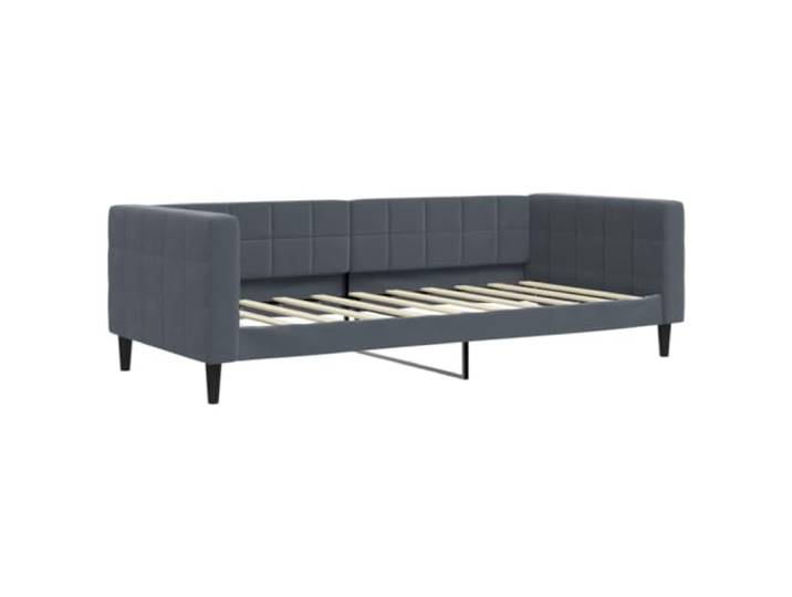KTHLBRH Schlafsofa dunkelgrau mit Matratze 90 x 190 cm Weicher Samt, Gestell aus Holz und Metall, Lattenrost inklusive, für Gäste