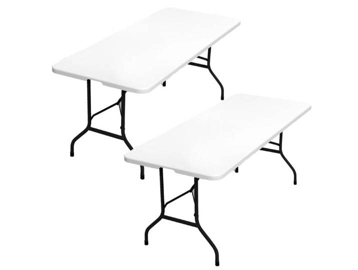 Table Pliante - Lot de 2 Table de Jardin 8 Personnes - Sleivant Table de Pique Nique 180x70x74cm - Table Longue Camping Exterieur