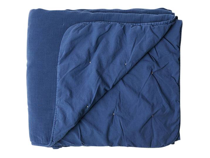 Lavie Wohndecke Nora indigo Bio Baumwolle 200 x 150 cm