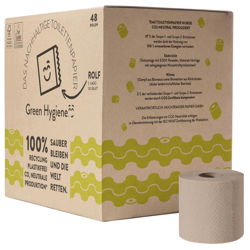 Green Hygiene® Toilettenpapier ROLF 2-lagig Recyclingpapier
