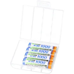 4x Panasonic HR-4U 1000mAh + Akkubox Ni-MH 1,2V / 1000mAh