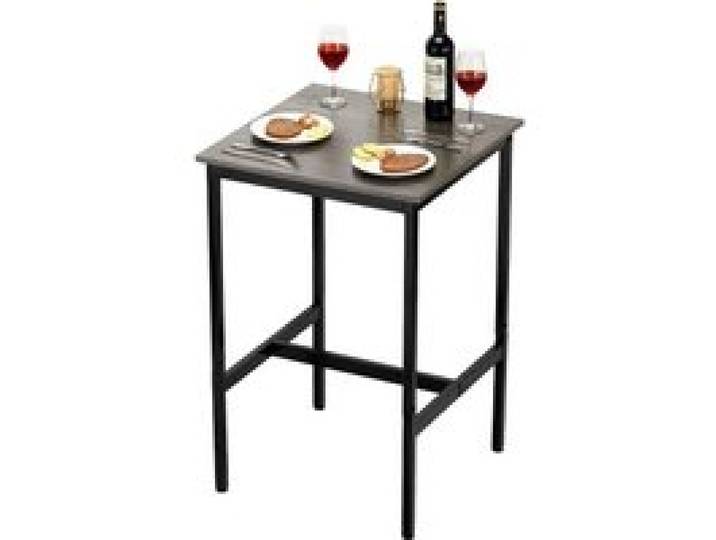 VEVOR Bartisch Bistrotisch Kneipentisch mit Metallrahmen, kleiner Küchentisch Esstisch (610 x 610 x 914 mm), Ausstellungstisch für Wohnzimmerpartys Pubs Esszimmer Cafés, rustikales Braun & Schwarz