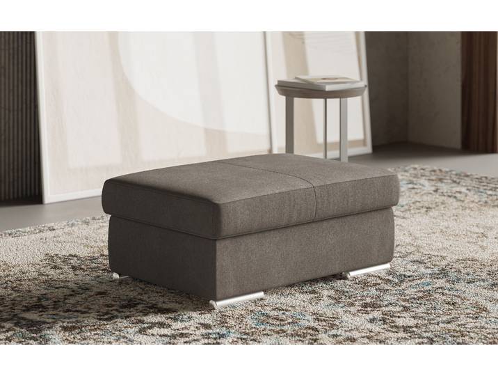 Polsterhocker SIT & MORE Broadway , braun (schlamm), B:99cm H:42cm T:65cm, 100% Polyester, Hocker, Polsterhocker