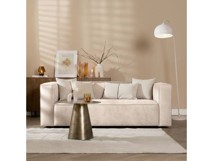 Bronx71 Chenille Sofa Memphis 2,5-Sitzer weiß/beige