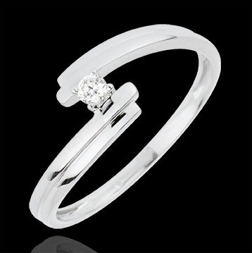 Edenly SolitÃ¤r Ring Kostbarer Kokon - Liebe auf ewig - WeiÃŸgold - 18 Karat