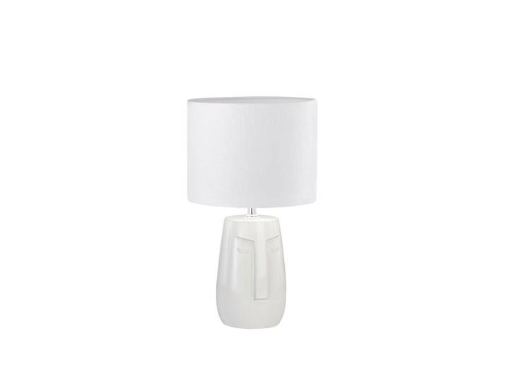 Fischer & Honsel Tischleuchte, Textil, Keramik, 39 cm, Schnurschalter, Lampen & Leuchten, Innenbeleuchtung, Tischlampen, Tischlampen
