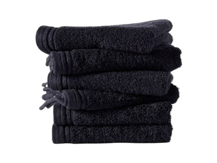 Lot de 6 serviettes de toilette coton uni 50x80cm noir
