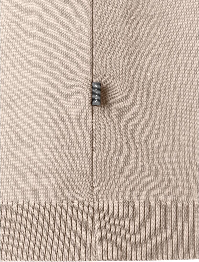 Strickpullover MAERZ MUENCHEN "Maerz Muenchen 403800 Strickpullover Herren Bekleidung", Herren, Gr. 48, beige, 100% Schurwolle, V-Ausschnitt, Pullover Strickpullover