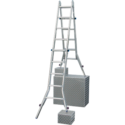 Teleskopleiter KRAUSE "STABILO", silber (silberfarben), B:67cm H:160cm, Aluminium, Leitern