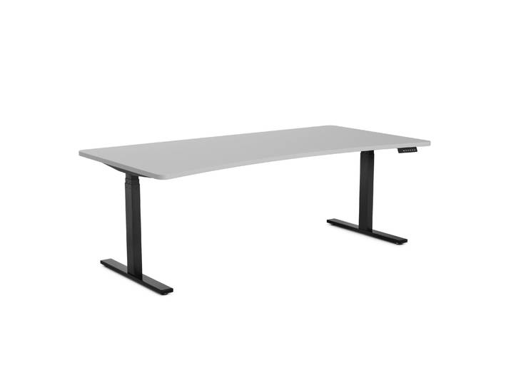 Stehpult elektrisch PREMIUM grau/schwarz 200 x 92 cm