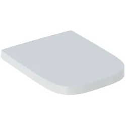 Geberit Renova Plan WC-Sitz 500692011 eckig, Befestigung von oben, Quick-Release-Scharniere Messing verchromt, mit Absenkautomatik, weiß
