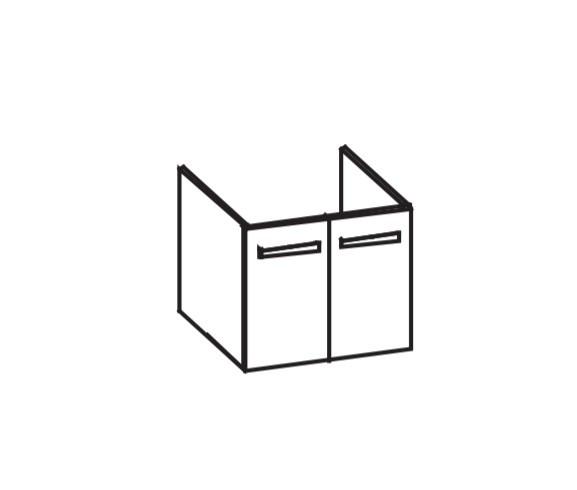 Artiqua 411 Waschtischunterschrank für Me by Starck 233663 Riviera Eiche quer NB, 411-WU2T-D53-7179- 411-WU2T-D53-7179-438