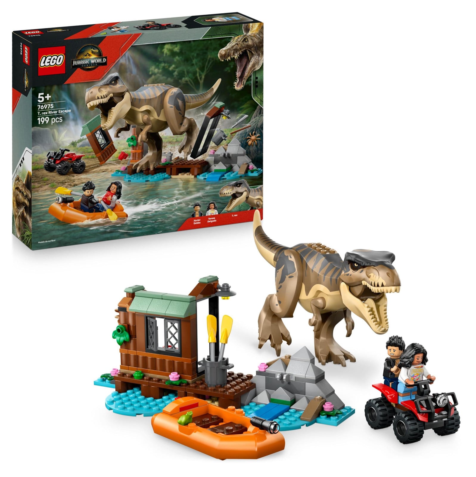 Lego Ontsnapping langs de rivier voor een T. rex