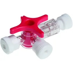 BD Connecta Plus 3 Dreiwegehahn, ohne Schlauch, rot