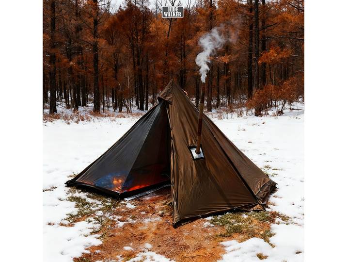 2 personnes hiver pyramide tente chaude ignifuge grande Camping en plein air tente Tipi étanche légère poêle à bois de chauffage tente