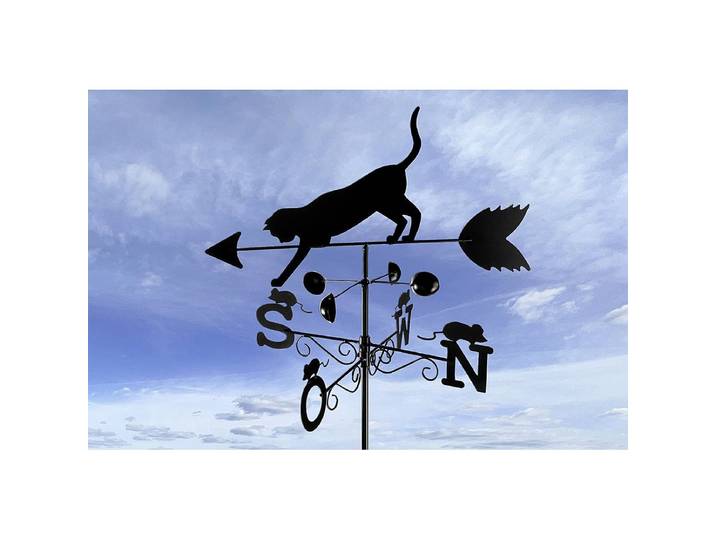 home24 Windwijzer Kat 50 x 170 x 40cm zwart