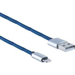 SHVP BS1450019 - USB-A-Stecker > Lightning Stecker Nylon blau 0,9m