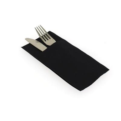 MONOUSO - Besteckservietten 40x40cm Schwarz (30 Stück)