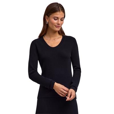Strickpullover FALKE "Ultrafine Merino Wool", Damen, Gr. XS, schwarz (3000), Pullover Strickpullover