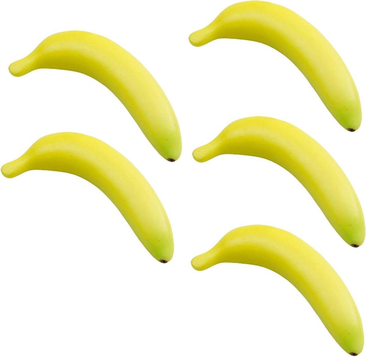 Set van 5 kunstmatige bananen voor decoratieve displays, geel