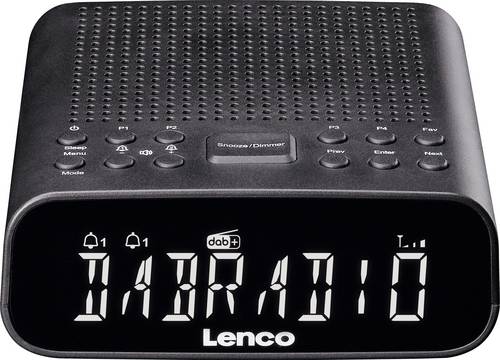 Lenco Radiowecker DAB, UKW, DAB+ Bluetooth, AUX, DAB, DAB+, UKW Weckfunktion Schwarz