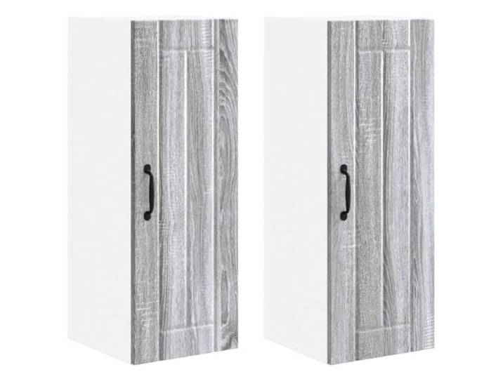 IBUQDDV Wandschrank Lucca 2 STK. Graues Sonoma Holzwerkstoff Geschirrspüler-Paneel, rechteckig, Innenbereich, minimalistisch, moderne Küchen, robuster Rahmen, langlebig