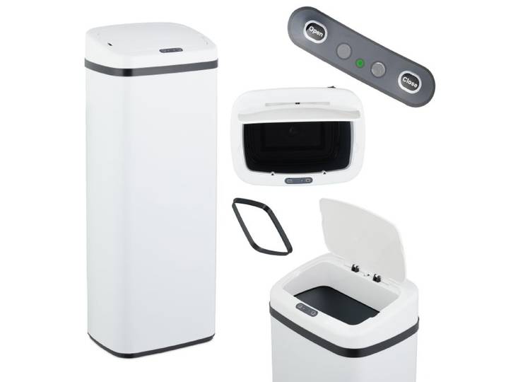 Relaxdays Prullenbak keuken met sensor wit