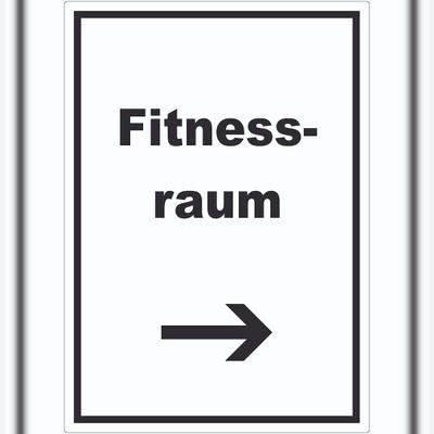 HB-Druck Fitnessraum Aufkleber mit Text und Richtungspfeil rechts Sport Fit hochkant A1 (594x841mm)