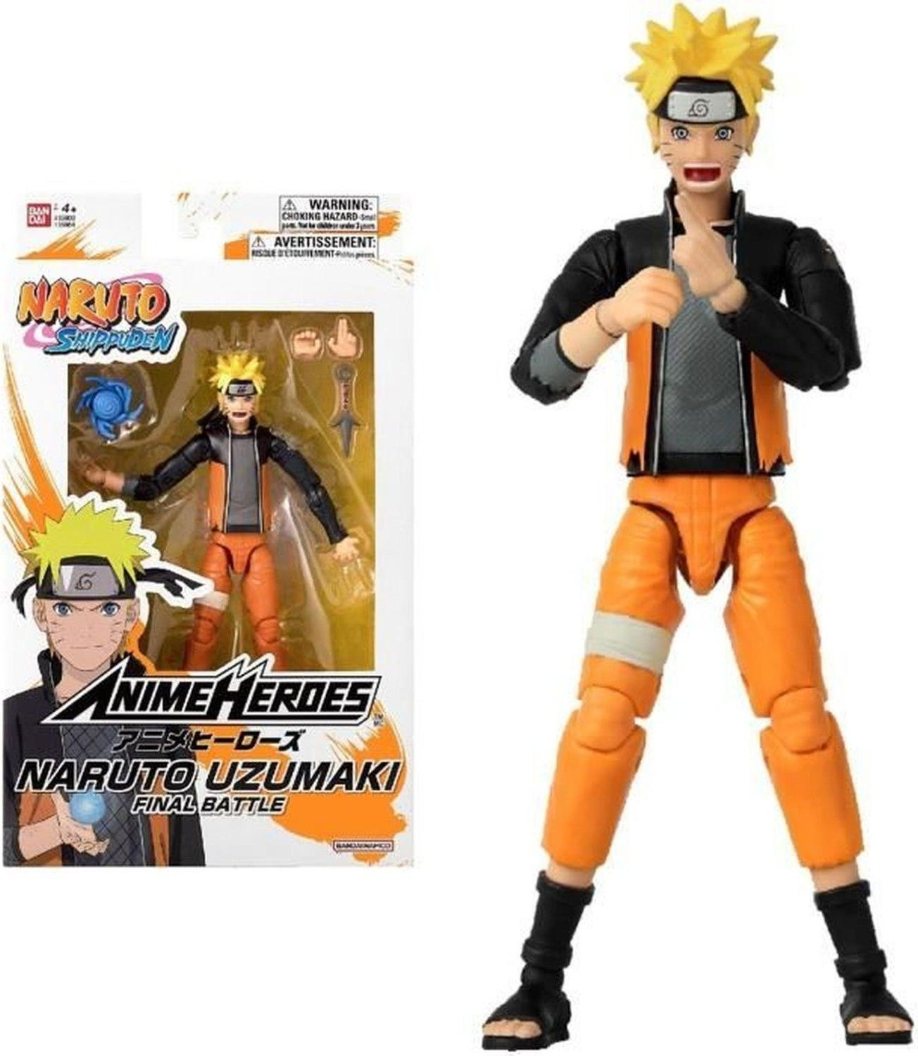 Bandai Anime Heroes Naruto Shippuden Naruto Uzumaki Final Battle figuur, 17 cm